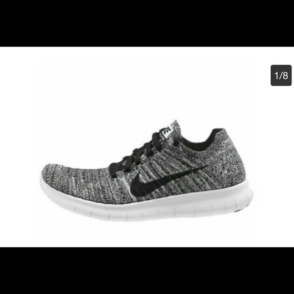 Nike Free RN Flyknit 831070-100 White Black​​​​​​​​​​ - Picture 1 of 9